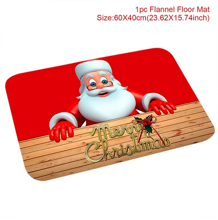 Santa Claus Christmas Door Mat – Outdoor Non‑Slip Welcome Rug for Festive Home Entryway Décor