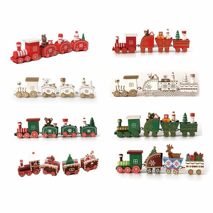 Christmas Wooden Train Ornament – Moving Train Decoration for Home, Noel & New Year Gifting