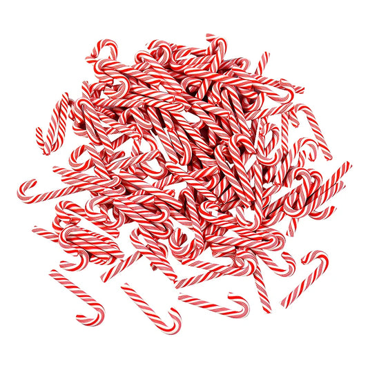 10/30/50 Mini Candy Cane Ornaments – Red & White Resin Pendants for Christmas Crafts, Tree Décor & Holiday Styling