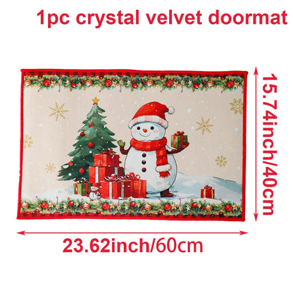 Santa Claus Christmas Door Mat – Outdoor Non‑Slip Welcome Rug for Festive Home Entryway Décor