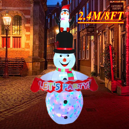 Christmas Inflatable Decoration with Built‑In LED Lights – Polyester Ornament with UK Plug for Indoor & Outdoor Holiday Displays
