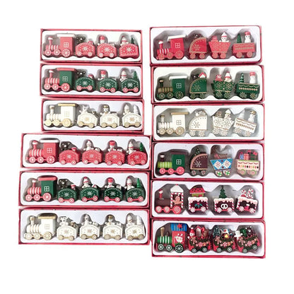 Christmas Wooden Train Ornament – Moving Train Decoration for Home, Noel & New Year Gifting