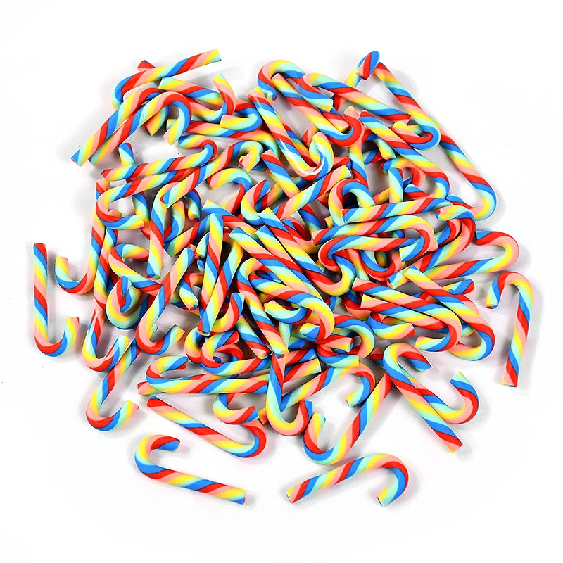 10/30/50 Mini Candy Cane Ornaments – Red & White Resin Pendants for Christmas Crafts, Tree Décor & Holiday Styling