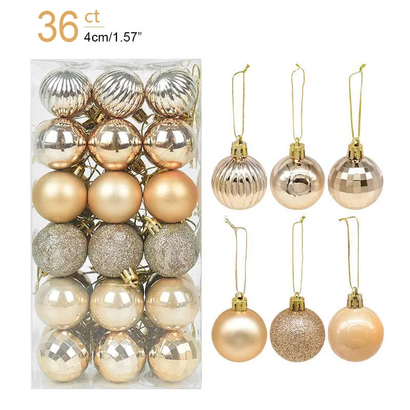 Christmas Ball Ornaments – 1 Box of Hanging Tree Pendants for Holiday Décor, Parties & Gifting