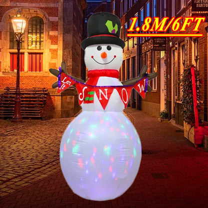 Christmas Inflatable Decoration with Built‑In LED Lights – Polyester Ornament with UK Plug for Indoor & Outdoor Holiday Displays