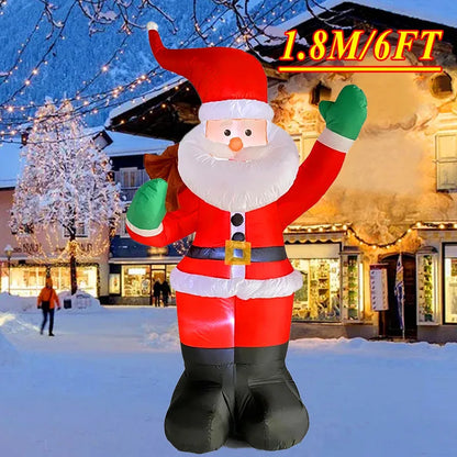 Christmas Inflatable Decoration with Built‑In LED Lights – Polyester Ornament with UK Plug for Indoor & Outdoor Holiday Displays