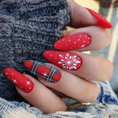 Gold Powder Christmas Fake Nails – Festive Glitter Press‑On Nail Set for Holiday Parties & Winter Glam