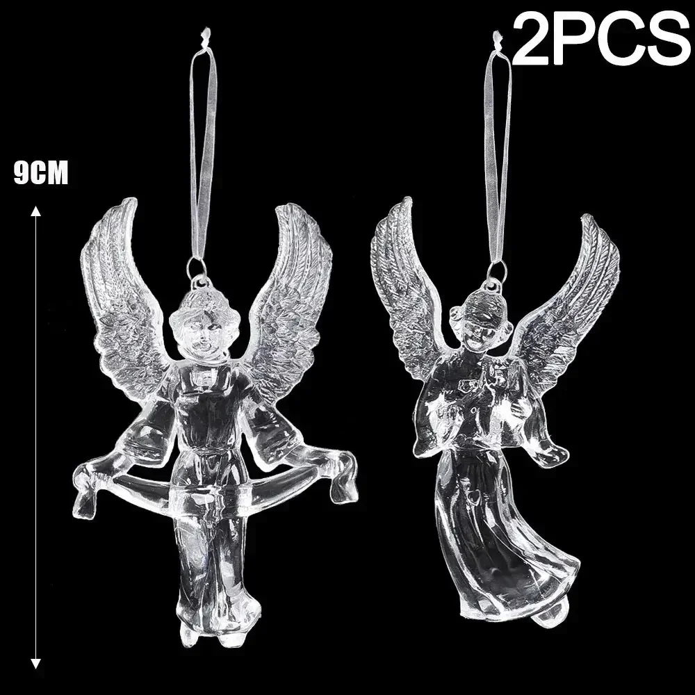 2/12‑Piece Acrylic Snowflake & Icicle Ornaments – Crystal Clear Christmas Tree Pendants for Holiday & Winter Party Décor