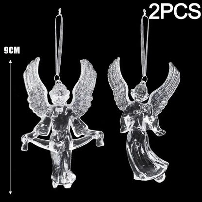 2/12‑Piece Acrylic Snowflake & Icicle Ornaments – Crystal Clear Christmas Tree Pendants for Holiday & Winter Party Décor