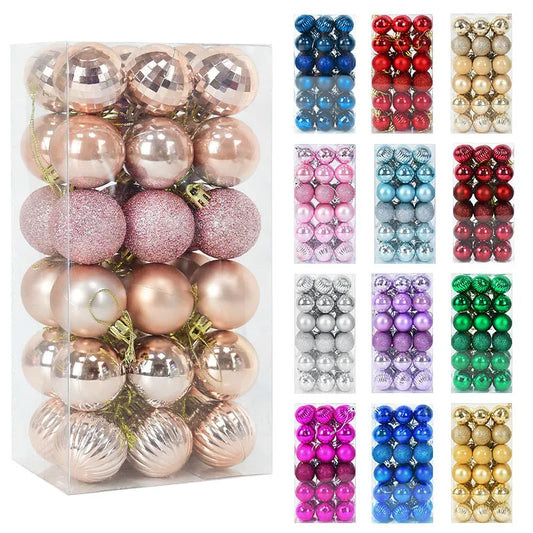 Christmas Ball Ornaments – 1 Box of Hanging Tree Pendants for Holiday Décor, Parties & Gifting