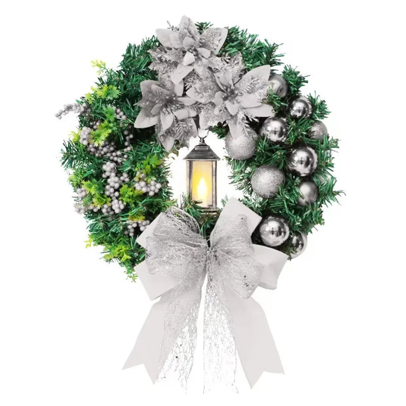 Red & Gold Christmas Wreath – 30–45cm Garland for Front Door, Window & Wall Décor