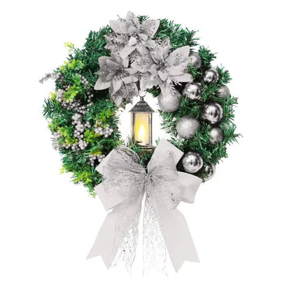 Red & Gold Christmas Wreath – 30–45cm Garland for Front Door, Window & Wall Décor