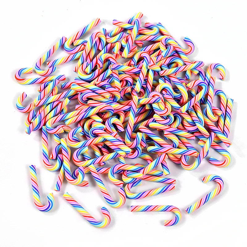 10/30/50 Mini Candy Cane Ornaments – Red & White Resin Pendants for Christmas Crafts, Tree Décor & Holiday Styling