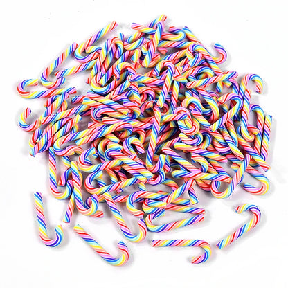 10/30/50 Mini Candy Cane Ornaments – Red & White Resin Pendants for Christmas Crafts, Tree Décor & Holiday Styling