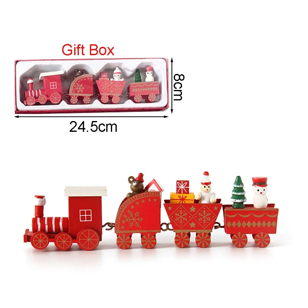 Christmas Wooden Train Ornament – Moving Train Decoration for Home, Noel & New Year Gifting