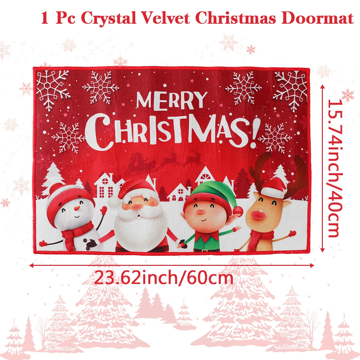 Santa Claus Christmas Door Mat – Outdoor Non‑Slip Welcome Rug for Festive Home Entryway Décor