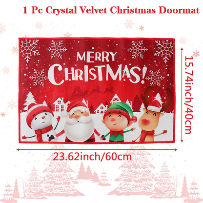 Santa Claus Christmas Door Mat – Outdoor Non‑Slip Welcome Rug for Festive Home Entryway Décor