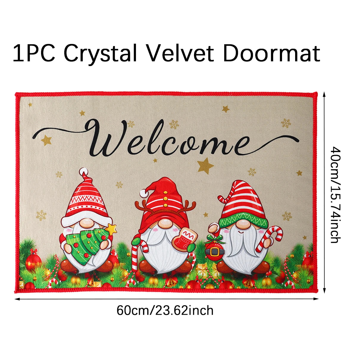 Santa Claus Christmas Door Mat – Outdoor Non‑Slip Welcome Rug for Festive Home Entryway Décor