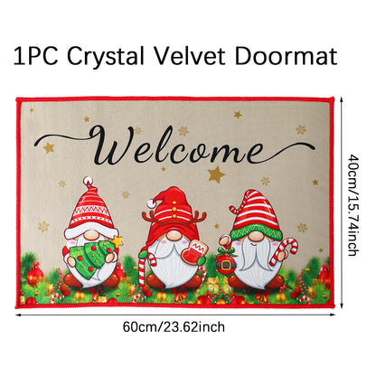 Santa Claus Christmas Door Mat – Outdoor Non‑Slip Welcome Rug for Festive Home Entryway Décor