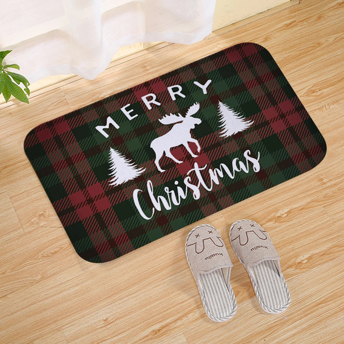 Santa Claus Christmas Door Mat – Outdoor Non‑Slip Welcome Rug for Festive Home Entryway Décor