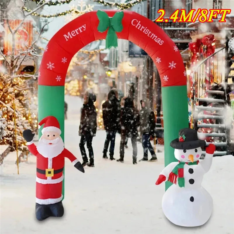 Christmas Inflatable Decoration with Built‑In LED Lights – Polyester Ornament with UK Plug for Indoor & Outdoor Holiday Displays