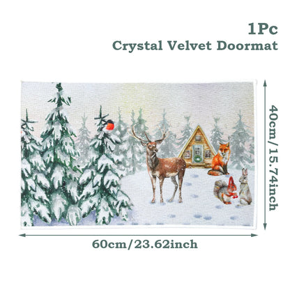 Santa Claus Christmas Door Mat – Outdoor Non‑Slip Welcome Rug for Festive Home Entryway Décor