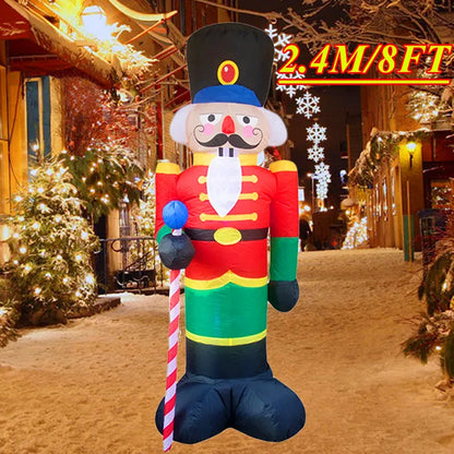 Christmas Inflatable Decoration with Built‑In LED Lights – Polyester Ornament with UK Plug for Indoor & Outdoor Holiday Displays