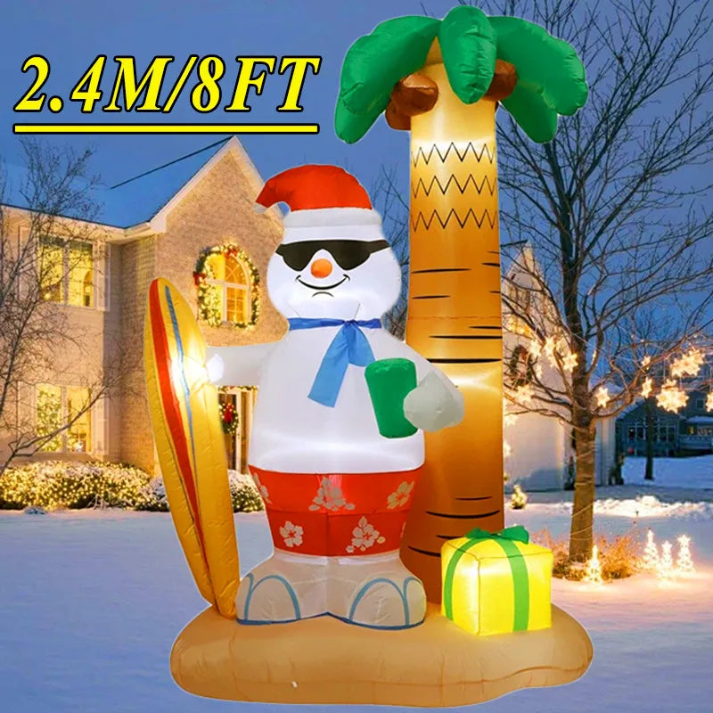 Christmas Inflatable Decoration with Built‑In LED Lights – Polyester Ornament with UK Plug for Indoor & Outdoor Holiday Displays