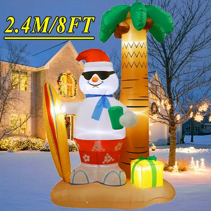 Christmas Inflatable Decoration with Built‑In LED Lights – Polyester Ornament with UK Plug for Indoor & Outdoor Holiday Displays