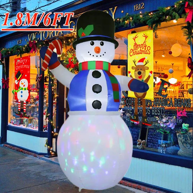 Christmas Inflatable Decoration with Built‑In LED Lights – Polyester Ornament with UK Plug for Indoor & Outdoor Holiday Displays