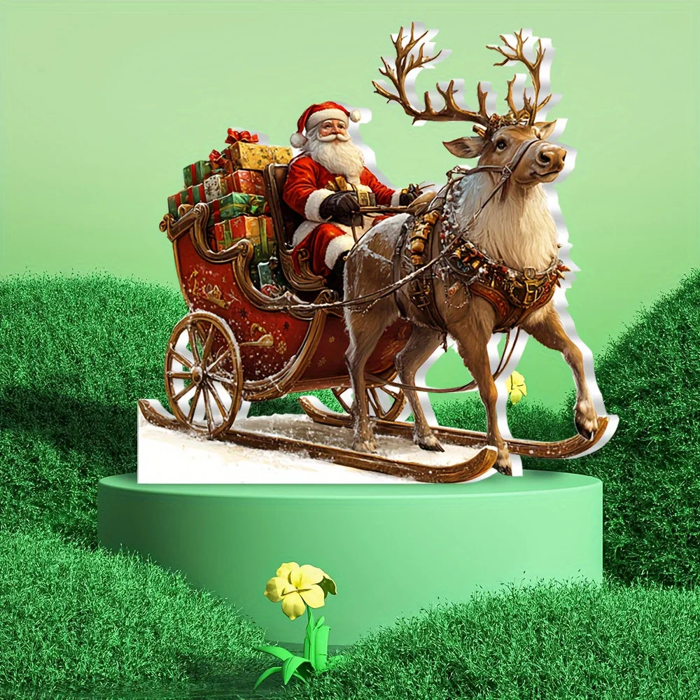 Bohemian Christmas Desktop Ornament – 2D Acrylic Festival Decoration for Bedroom & Seasonal Gifting