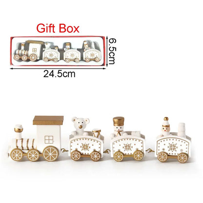 Christmas Wooden Train Ornament – Moving Train Decoration for Home, Noel & New Year Gifting