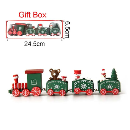 Christmas Wooden Train Ornament – Moving Train Decoration for Home, Noel & New Year Gifting