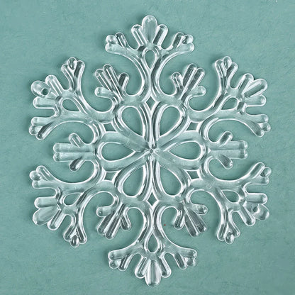 10‑Piece Acrylic Snowflake Pendants – Transparent Crystal Ornaments for Christmas Tree & New Year Home Décor