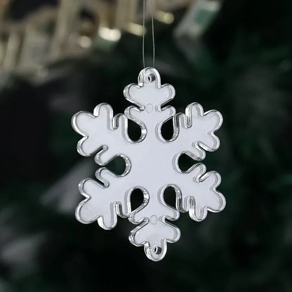 10‑Piece Acrylic Snowflake Pendants – Transparent Crystal Ornaments for Christmas Tree & New Year Home Décor