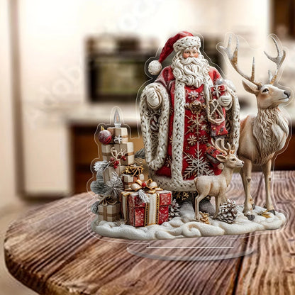 Bohemian Christmas Desktop Ornament – 2D Acrylic Festival Decoration for Bedroom & Seasonal Gifting