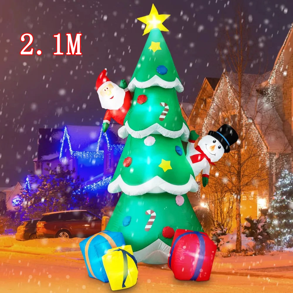Christmas Inflatable Decoration with Built‑In LED Lights – Polyester Ornament with UK Plug for Indoor & Outdoor Holiday Displays