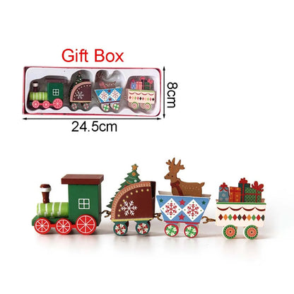 Christmas Wooden Train Ornament – Moving Train Decoration for Home, Noel & New Year Gifting