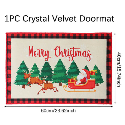 Santa Claus Christmas Door Mat – Outdoor Non‑Slip Welcome Rug for Festive Home Entryway Décor