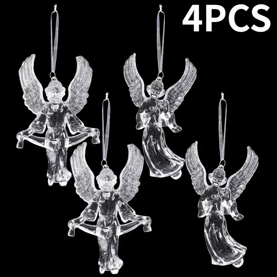 2/12‑Piece Acrylic Snowflake & Icicle Ornaments – Crystal Clear Christmas Tree Pendants for Holiday & Winter Party Décor
