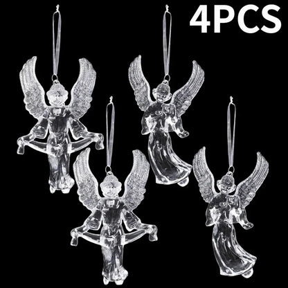 2/12‑Piece Acrylic Snowflake & Icicle Ornaments – Crystal Clear Christmas Tree Pendants for Holiday & Winter Party Décor