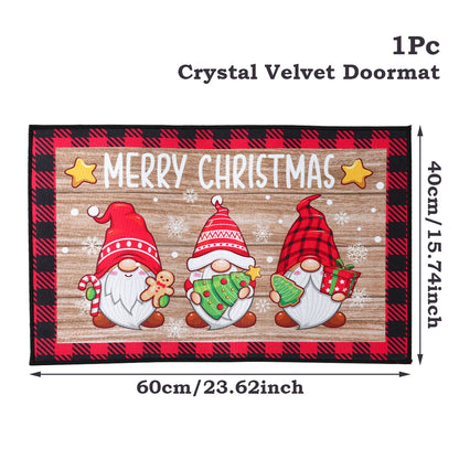 Santa Claus Christmas Door Mat – Outdoor Non‑Slip Welcome Rug for Festive Home Entryway Décor