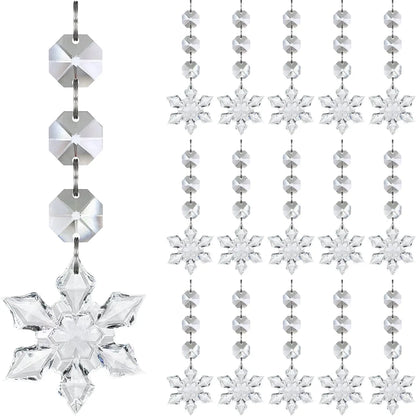 10/20/30 Clear Acrylic Snowflake Ornaments – Crystal Christmas Tree Decorations for Hanging & Holiday Styling