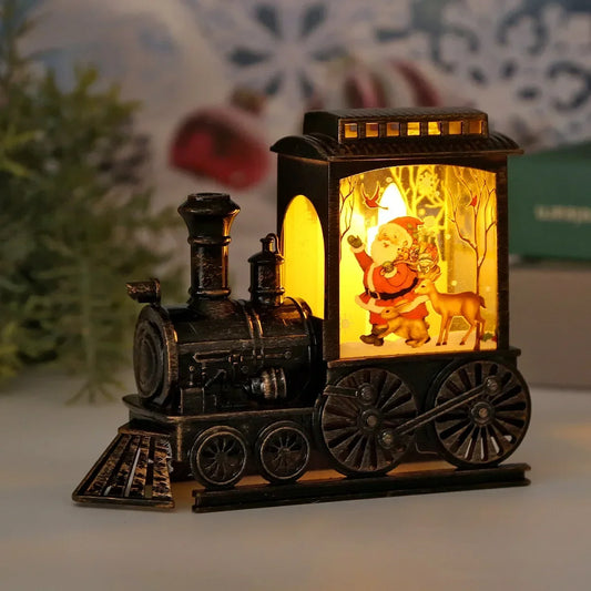 Vintage LED Train Night Light – Battery‑Powered Hanging Lantern for Christmas & Holiday Party Décor