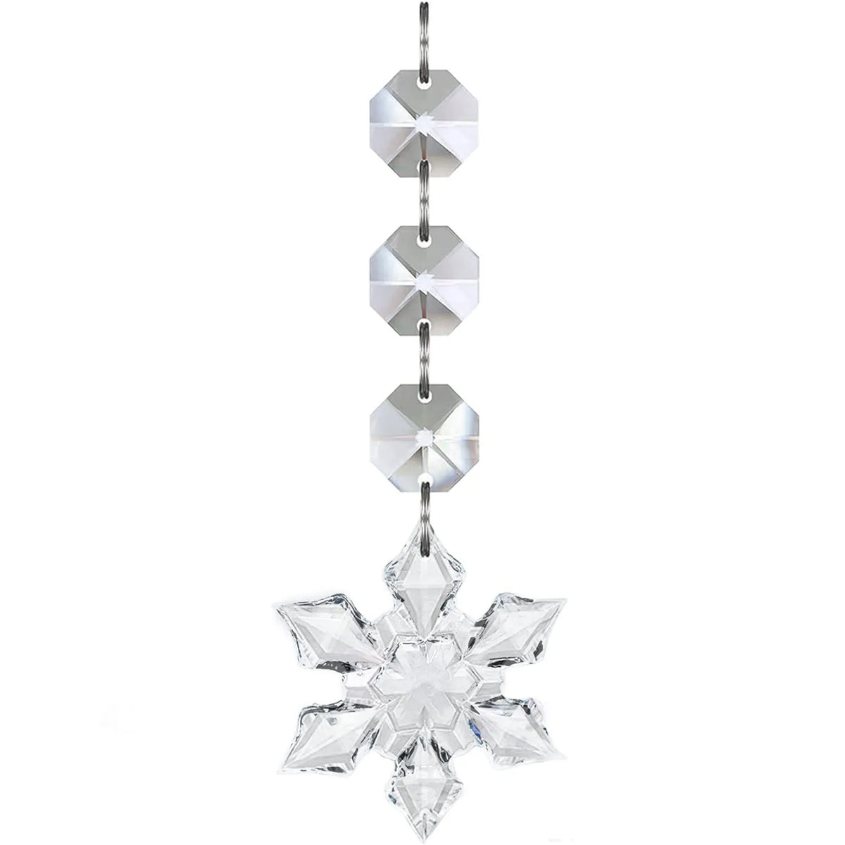10/20/30 Clear Acrylic Snowflake Ornaments – Crystal Christmas Tree Decorations for Hanging & Holiday Styling