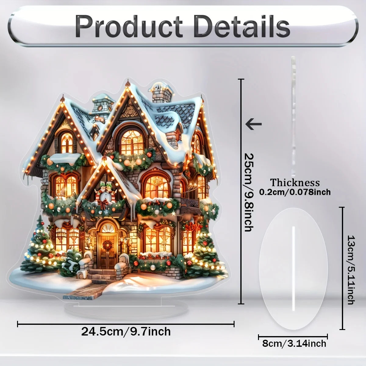 Bohemian Christmas Desktop Ornament – 2D Acrylic Festival Decoration for Bedroom & Seasonal Gifting