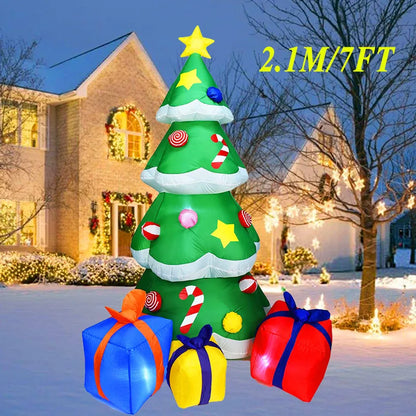 Christmas Inflatable Decoration with Built‑In LED Lights – Polyester Ornament with UK Plug for Indoor & Outdoor Holiday Displays