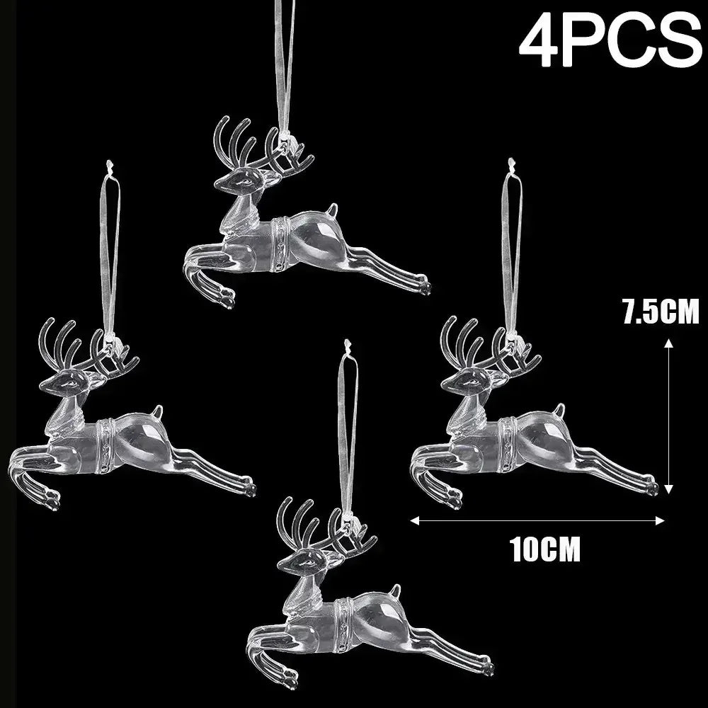 2/12‑Piece Acrylic Snowflake & Icicle Ornaments – Crystal Clear Christmas Tree Pendants for Holiday & Winter Party Décor