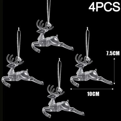 2/12‑Piece Acrylic Snowflake & Icicle Ornaments – Crystal Clear Christmas Tree Pendants for Holiday & Winter Party Décor
