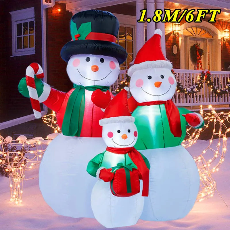 Christmas Inflatable Decoration with Built‑In LED Lights – Polyester Ornament with UK Plug for Indoor & Outdoor Holiday Displays